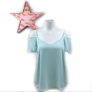 LE CHÂTEAU New Light Mint Off the Shoulder Top XS